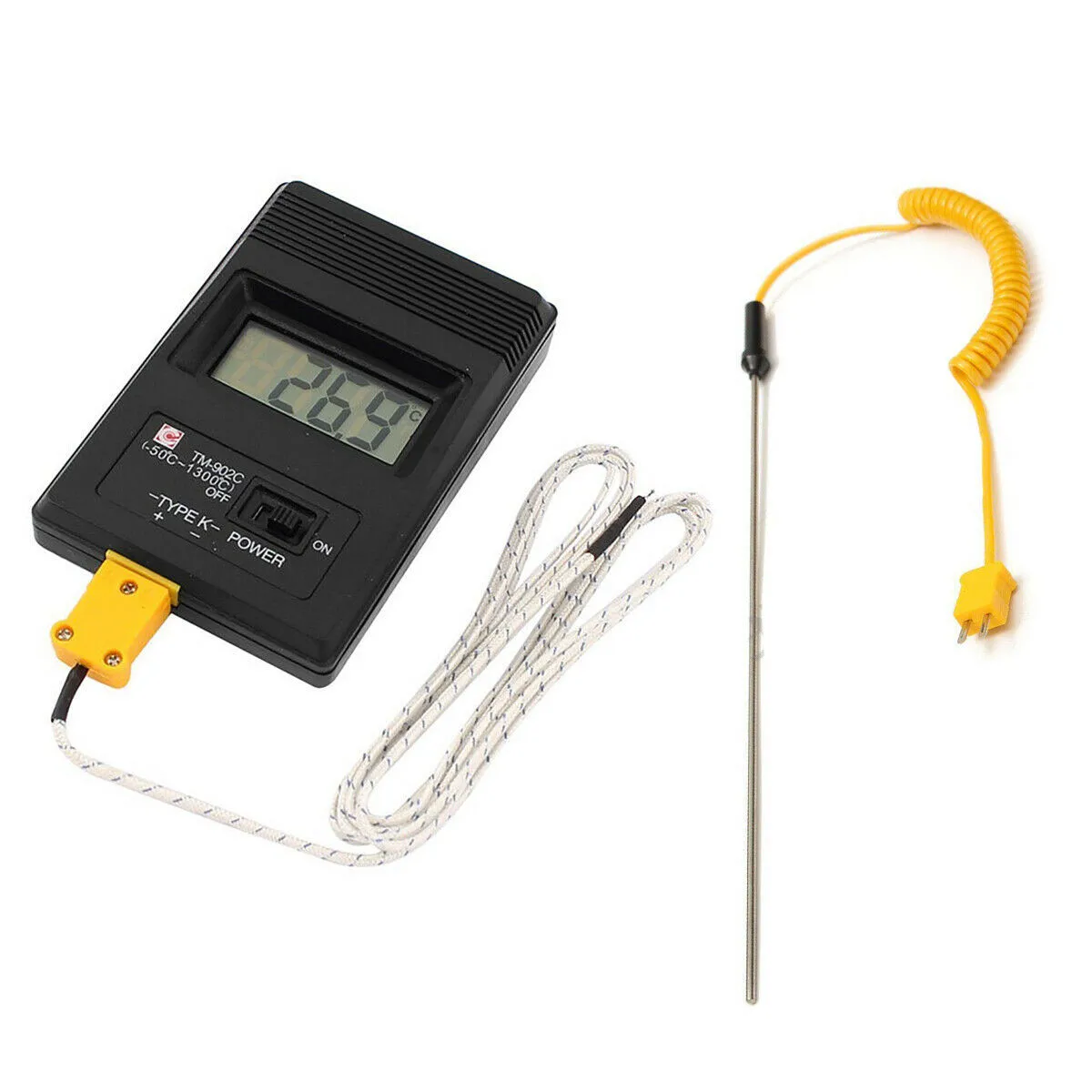 

Digital K Type Thermometer Compatible LCD Type K Digital Thermometer With Probe + 1PC 300mm Thermocouple Probe