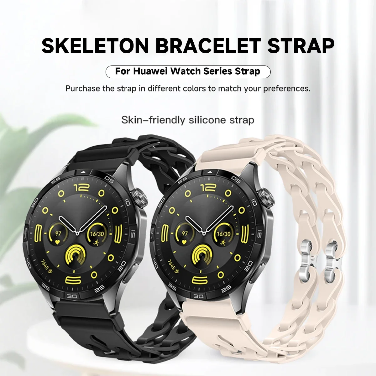 łańcuszek 22 mm 20 mm do zegarka Samsung Galaxy Watch 7 6 5 4 40/44 mm 6 Klasyczny silikonowy pasek 43/47 mm do zegarka Huawei GT4 3Pro Bransoletka