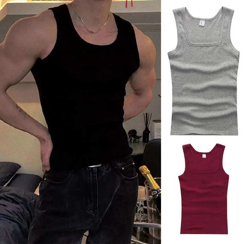 

Black White Sleeveless Fitness T-shirt Clothing Tank Tops Sleeveless Casual Fit Sports Bodybuilding Four Seasons Male Top Cotton