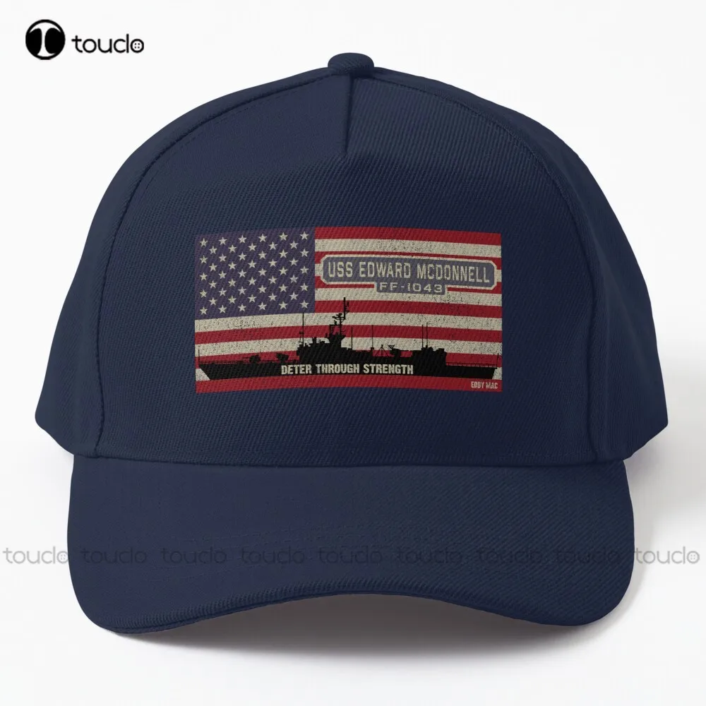 Uss Edward Mcdonnell Ff-1043 Frigate Ship Usa American Flag Baseball Cap Captains Hat Hunting Camping Hiking Fishing Caps Unisex