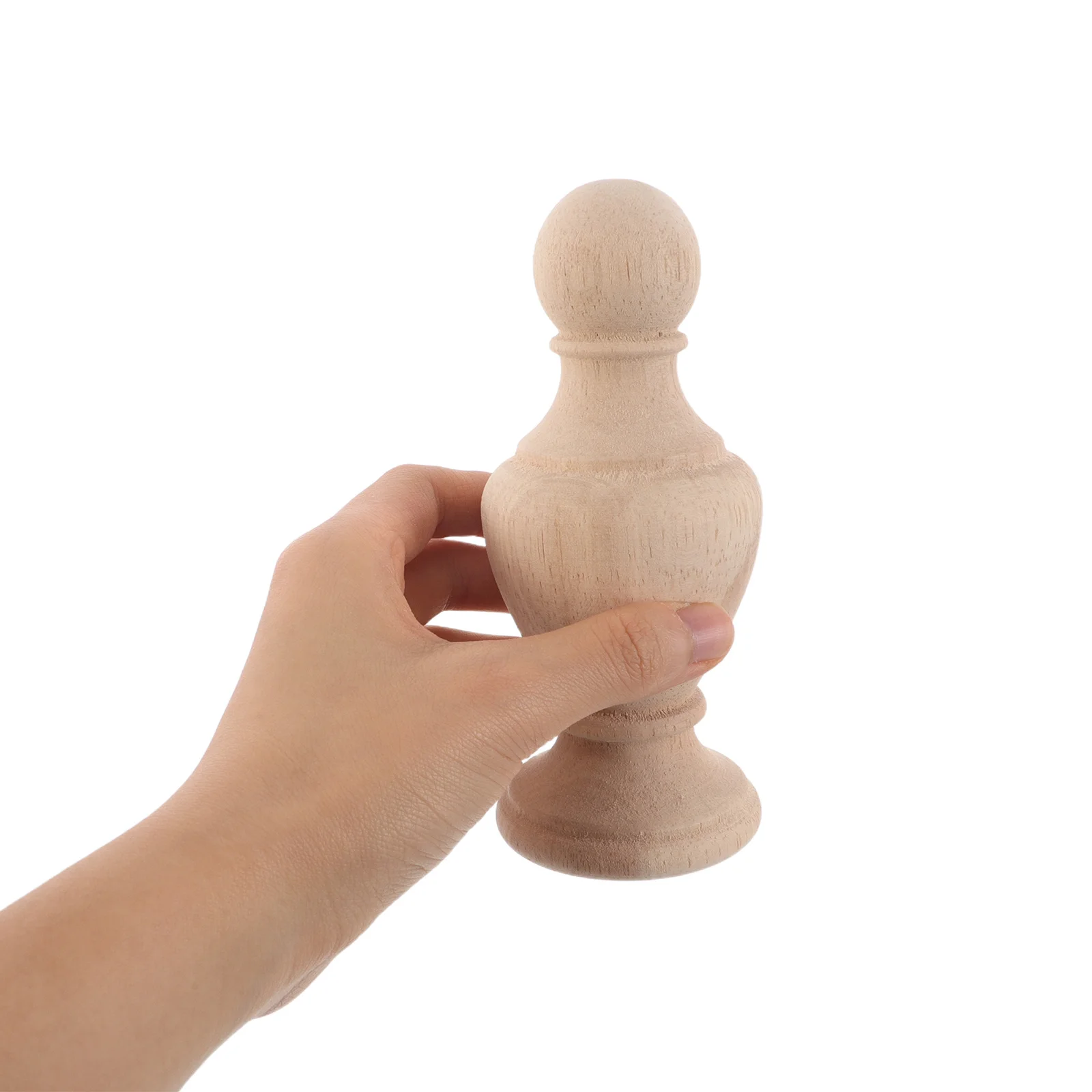 

Solid Wood Finial Unfinished Round Stair Post Topper Carved Baluster Head For Staircase Bed Post Flagpole Home Decor