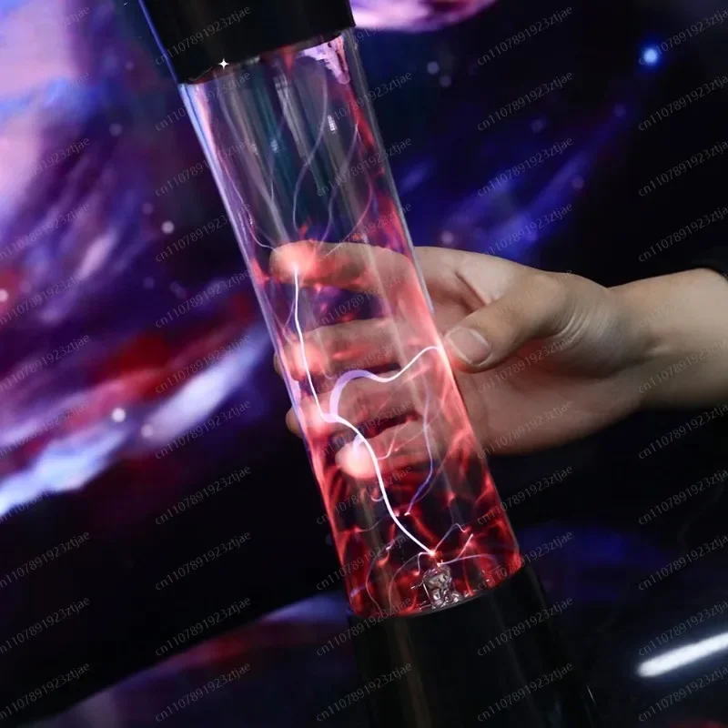 Voice-Activated Plas-ma Ball Light, Touch Sensitive Glow Column Lamp with Lightning Effect for Holiday Gift