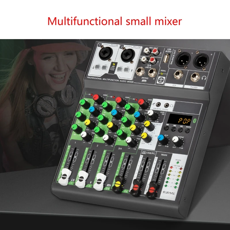 

4-канальный смеситель, 48 В, с фантомным питанием