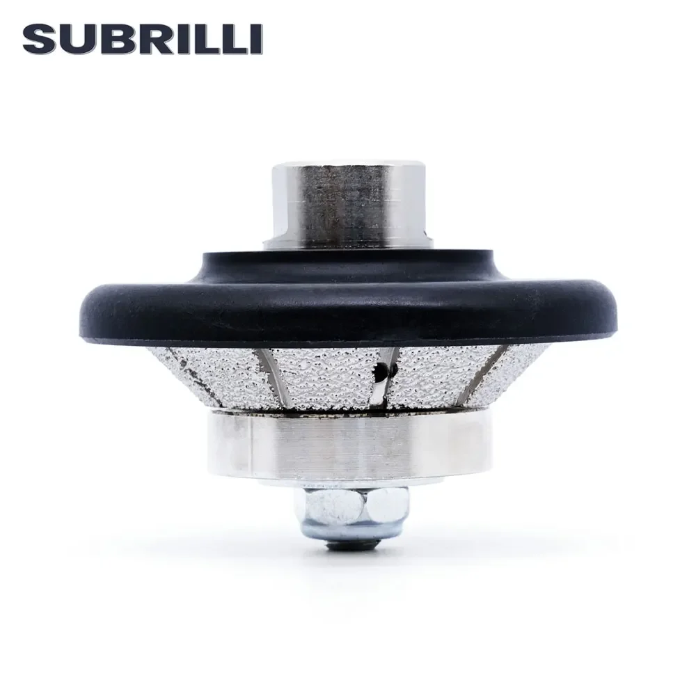 SUBRILLI-muela perforadora manual soldada al vacío E10, perfil de borde biselado, muela para amoladora angular, granito, mármol, piedra abrasiva