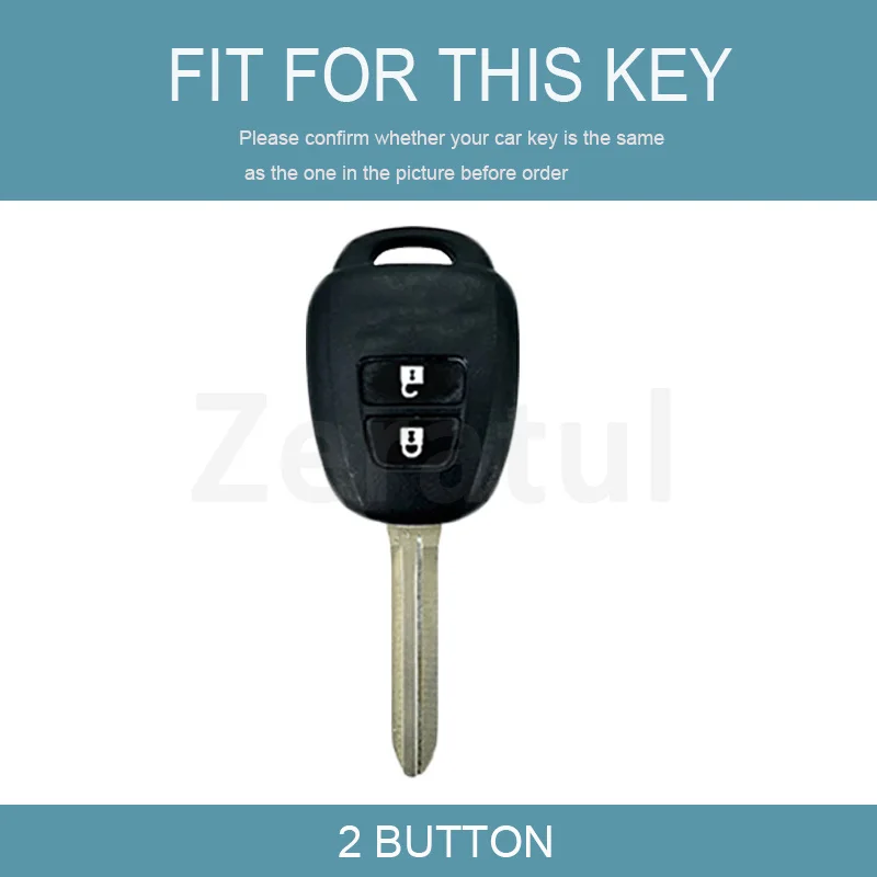 2 Buttons Fob Shell Cover Holder TPU Car Key Case Keychain For Toyota Aqua Ractis Vitz RAV4 HiAce Land Cruiser 2010-2019