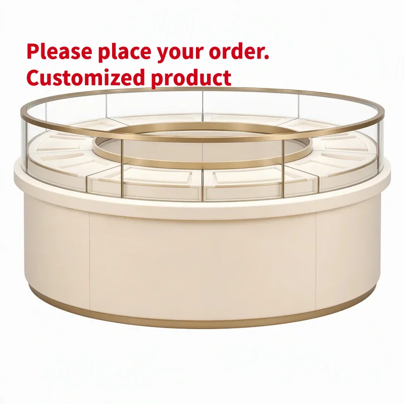 custom.Luxury Jewelry Display Cabinet Tempered Glass Stainless Steel Frame LED Lighting Eco-Friendly Durable Recyclable Design R