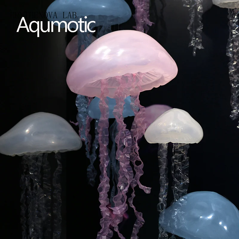 1PC Aqumotic Hanging Jelly Fish Light Lamp Decorations 3d Art Jellyfish Lighting Pendant Ornament Prop Ocean Theme for Party