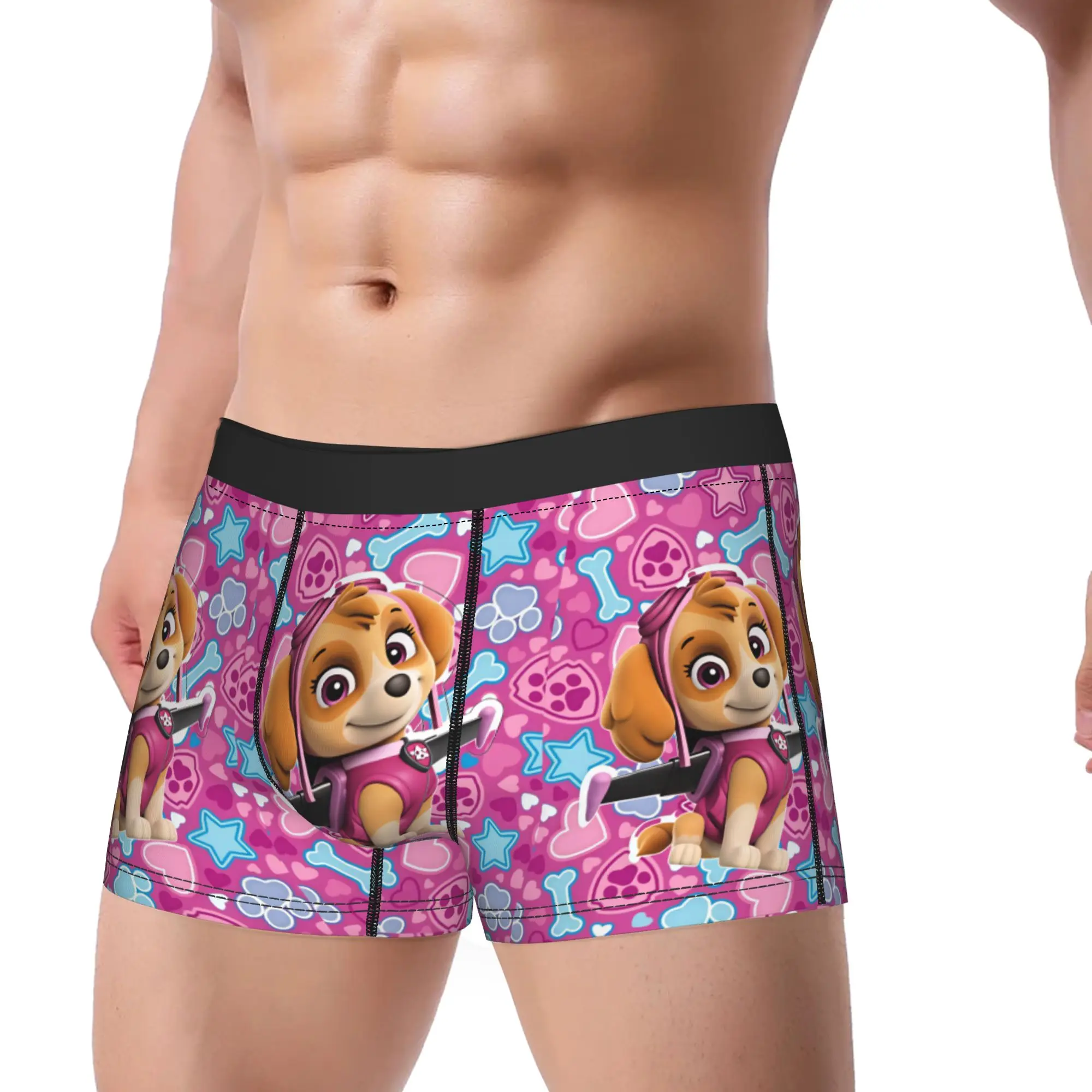 Paw Dogs Skye Flying Puppy Portrait Shorts Briefs  Underwear Quality Male Sexy Soft Boxer Shorts Design Plus Size Panties