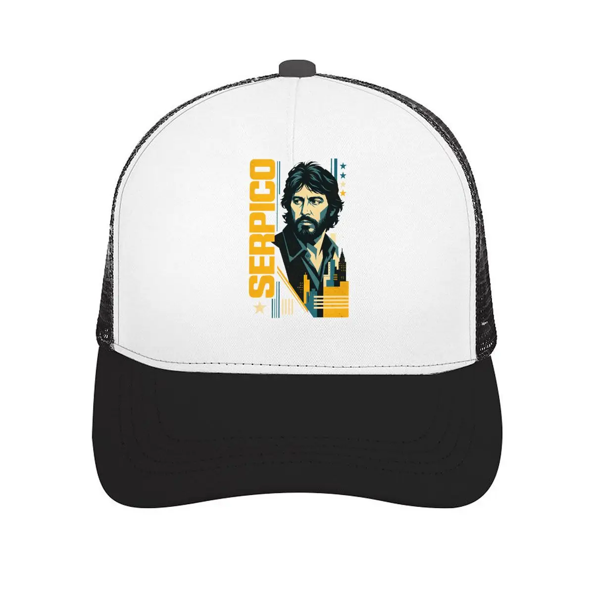 Serpico Retro Detective Portrait Typ Gorra de béisbol de malla, sombrero informal para exteriores, para mujer, unisex, femenino