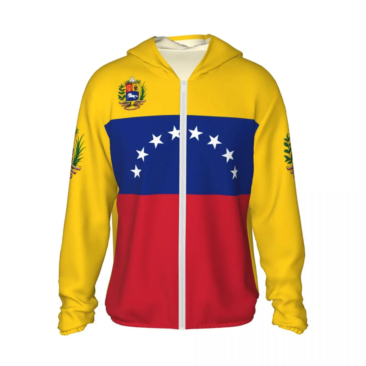 2026 Summer Venezuela Flag Polyester Sunscreen Sun Protection Fishing Running Clothes Quick Dry Performance With Zipper Hoodie