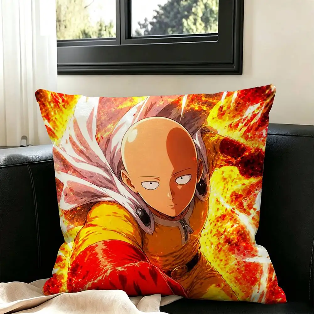 Japanese Manga One-Punch Anime  Pillow Case Square Double-Sided Sofa Cushion Cover Bedroom Bedside Pillow