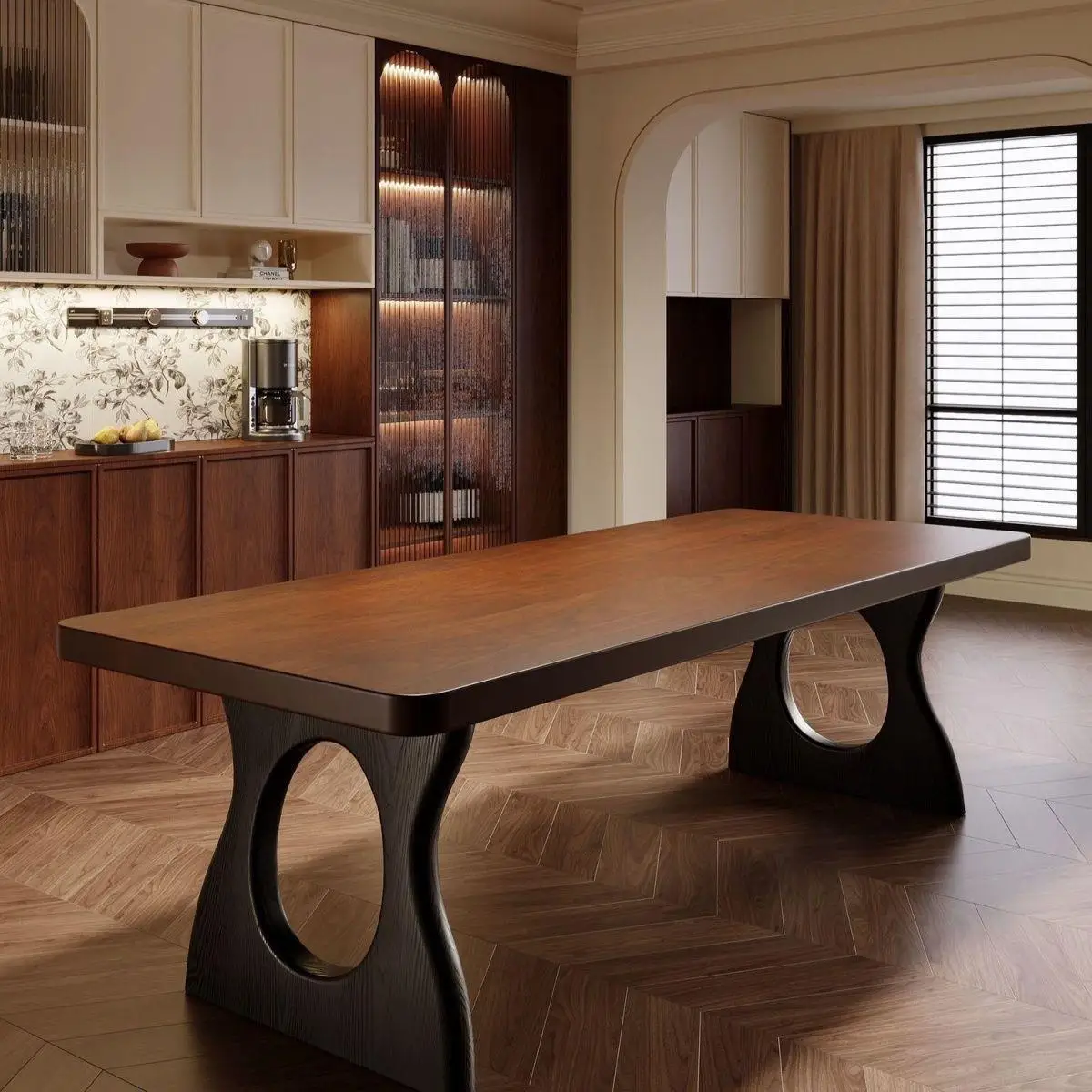 Chinese South American black walnut, simple and retro, solid wood zen table