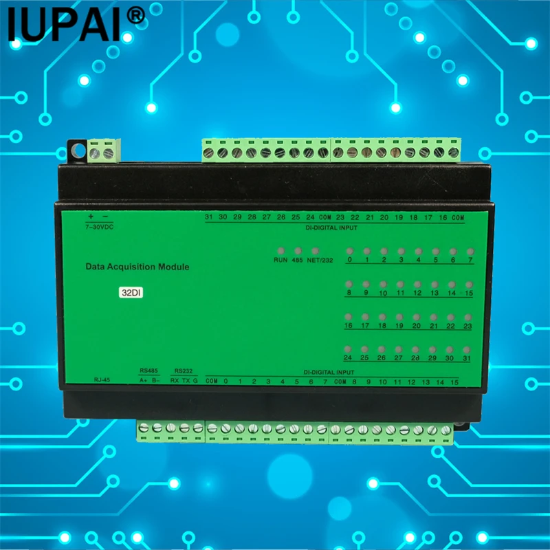 

32DI 32-channel Digital Switch Input Button State Information Acquisition Modbus RTU Module RS485 RS232 Industrial Controller