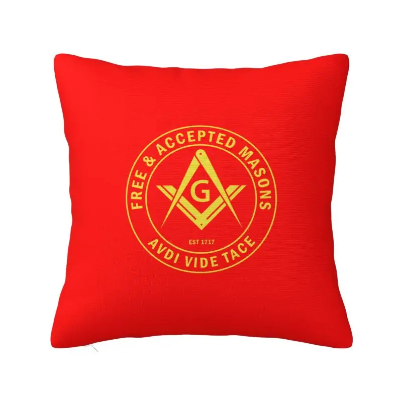 Custom Free Accepted Masons Masonic Freemasons Nordic Throw Pillow Cover Car Cushion