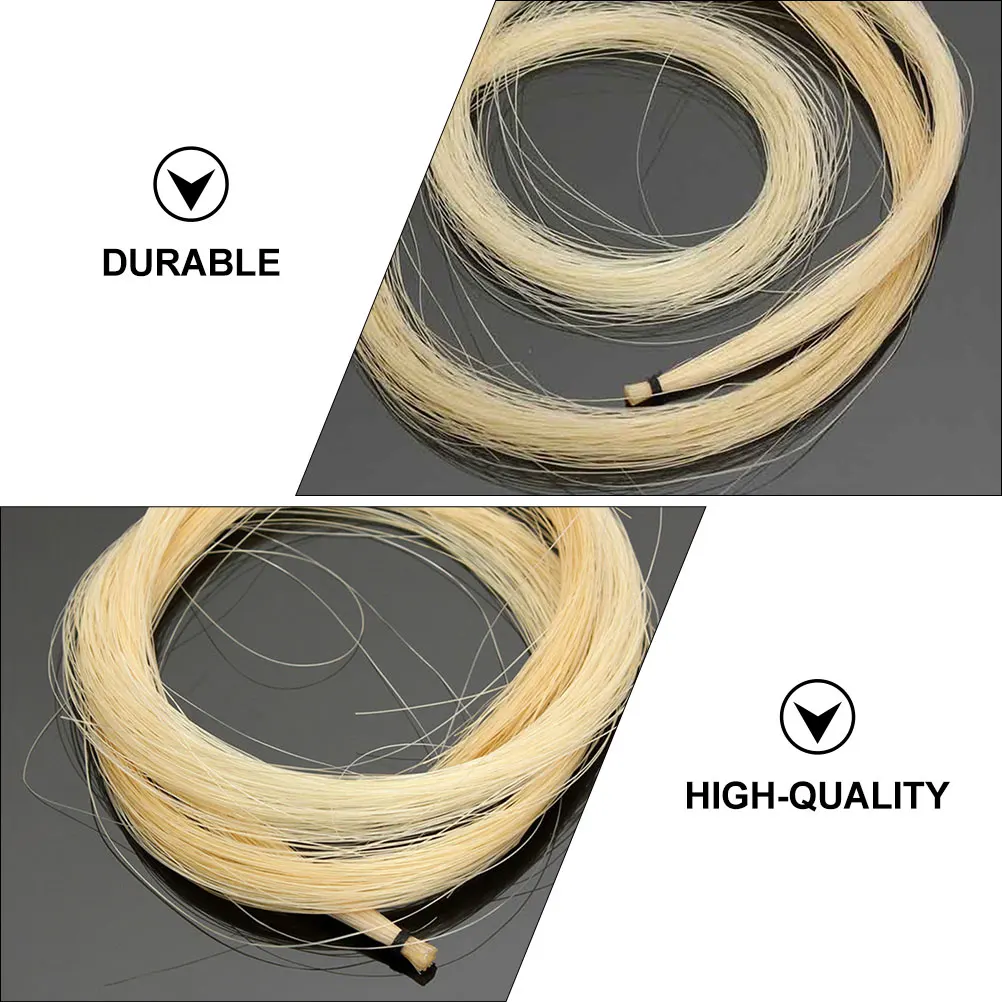

3pcs Violin Bow Hair White Horse Tail Replacement Long Lasting Natural for Violin Viola Accessories Student Practice Gift