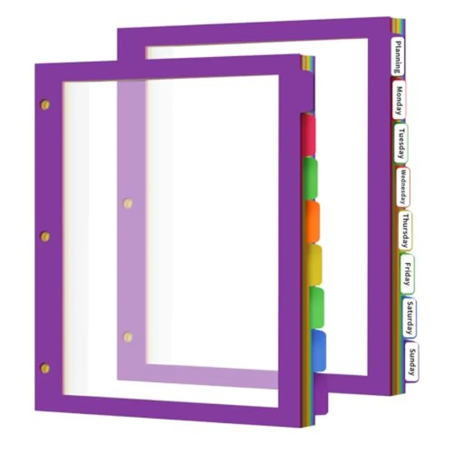 

8Tab Binder Dividers with Tabs, PCS/2 Set Letter Size Page Dividers for 3 Ring Binder, Clear Folder separators
