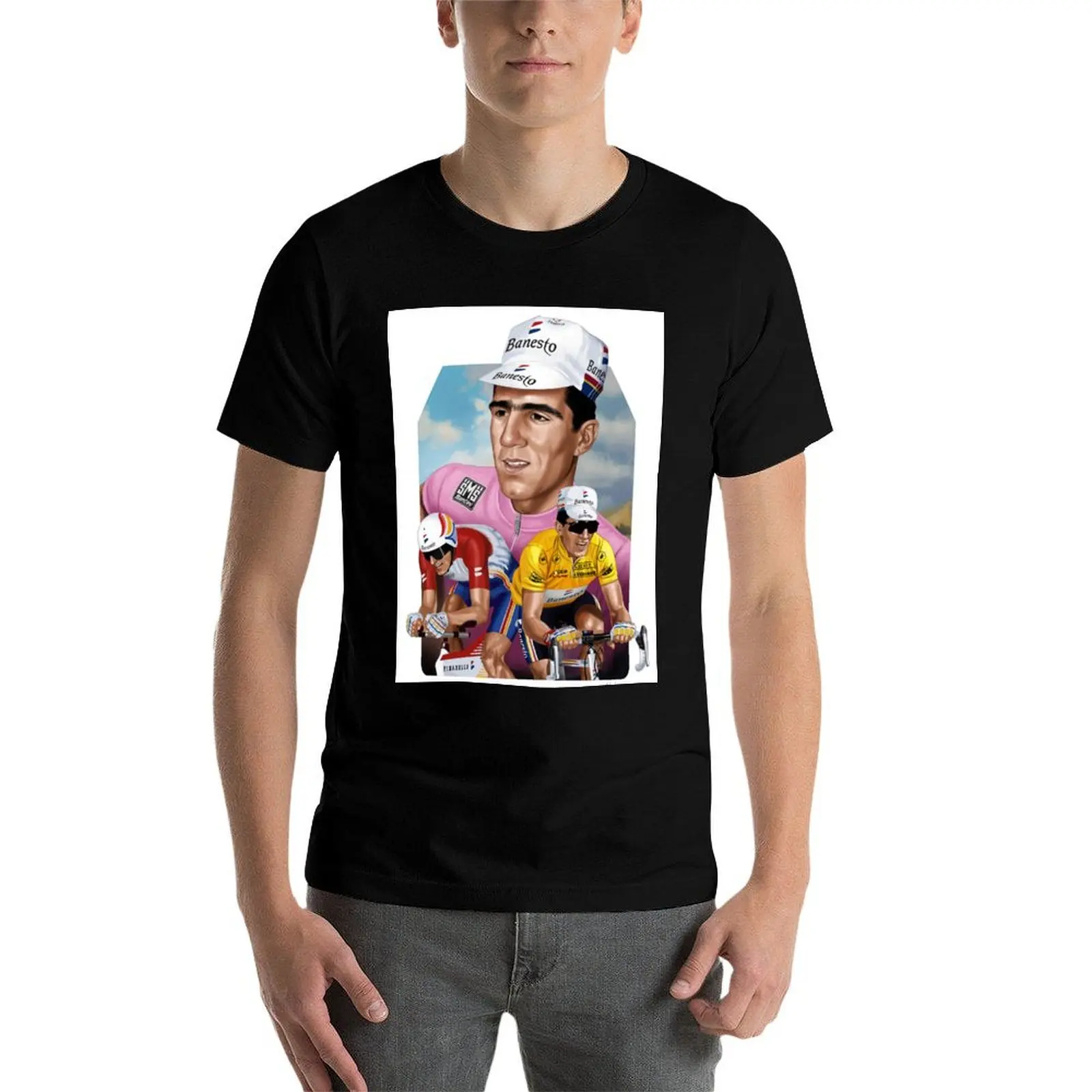 Miguel Indurain kolarstwo rowerzysta portret T-Shirt figurki anime chłopcy zwierzęcy nadruk sublime męskie koszulki graficzne pakiet