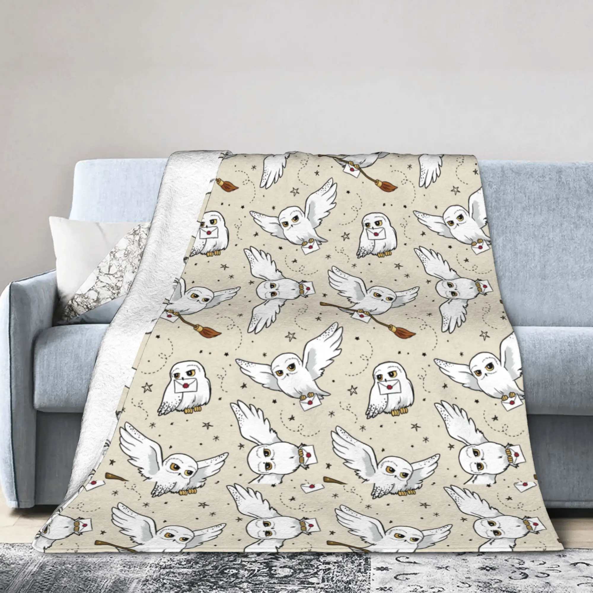 P-Potters Hedwig Blanket  Plush Throw Blanket Summer Air Conditioning Decoration Soft Warm Bedsprea,