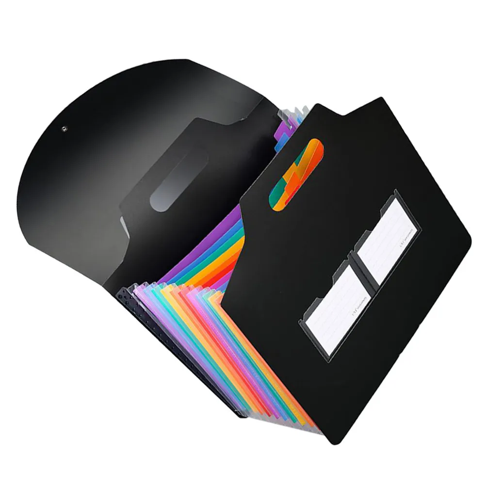 

Multi-Layer Portable Plastic File Folder Expanding Document Organizer for Papers Checks Name Cards Files Household Office School