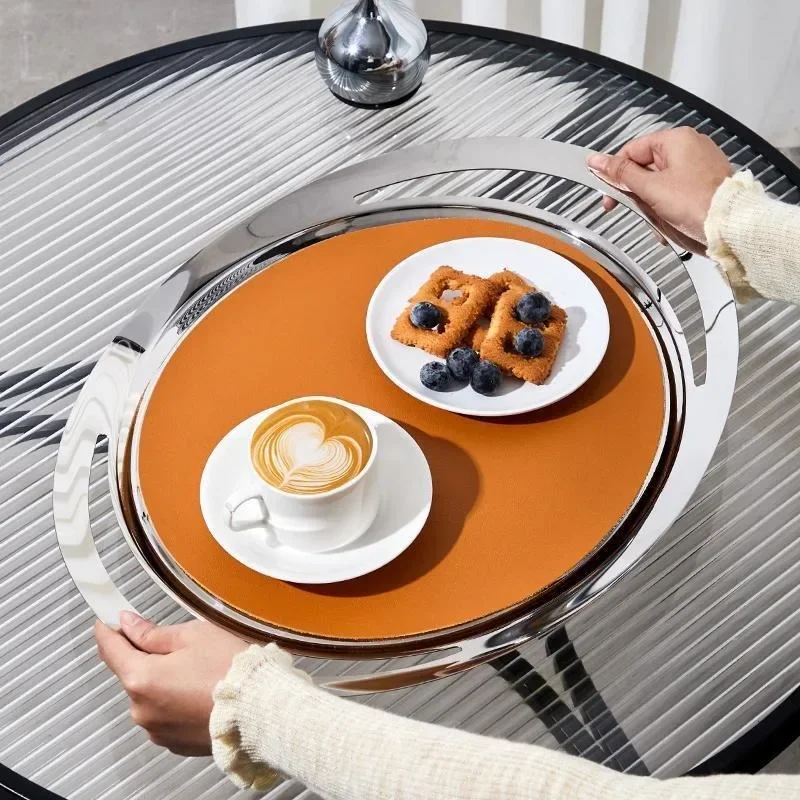 Stainless steel mirror high-grade fruit plate, champagne storage, afternoon tea snack tray