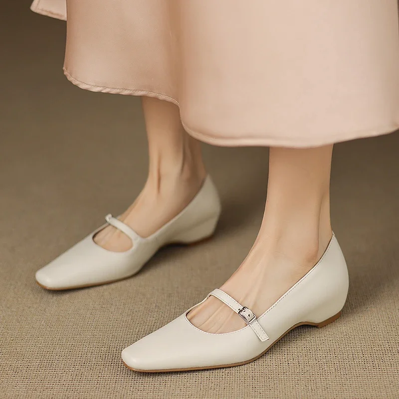 

Autumn Women Pumps Shoes Fashion Shallow Slip On Ladies Eelgant Single Shoes Square High Heel Outdoor Dress Pumps Plus Size 42