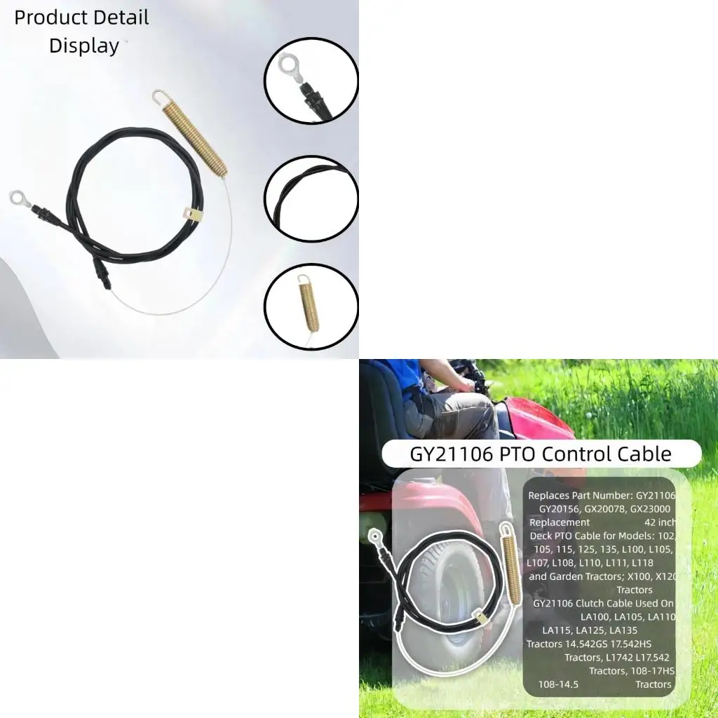 GY21106 GY20156 Lawn Equipment Mowers Deck Cable for PTO Engagement Maintenance, One Control Cable with Spring high quality