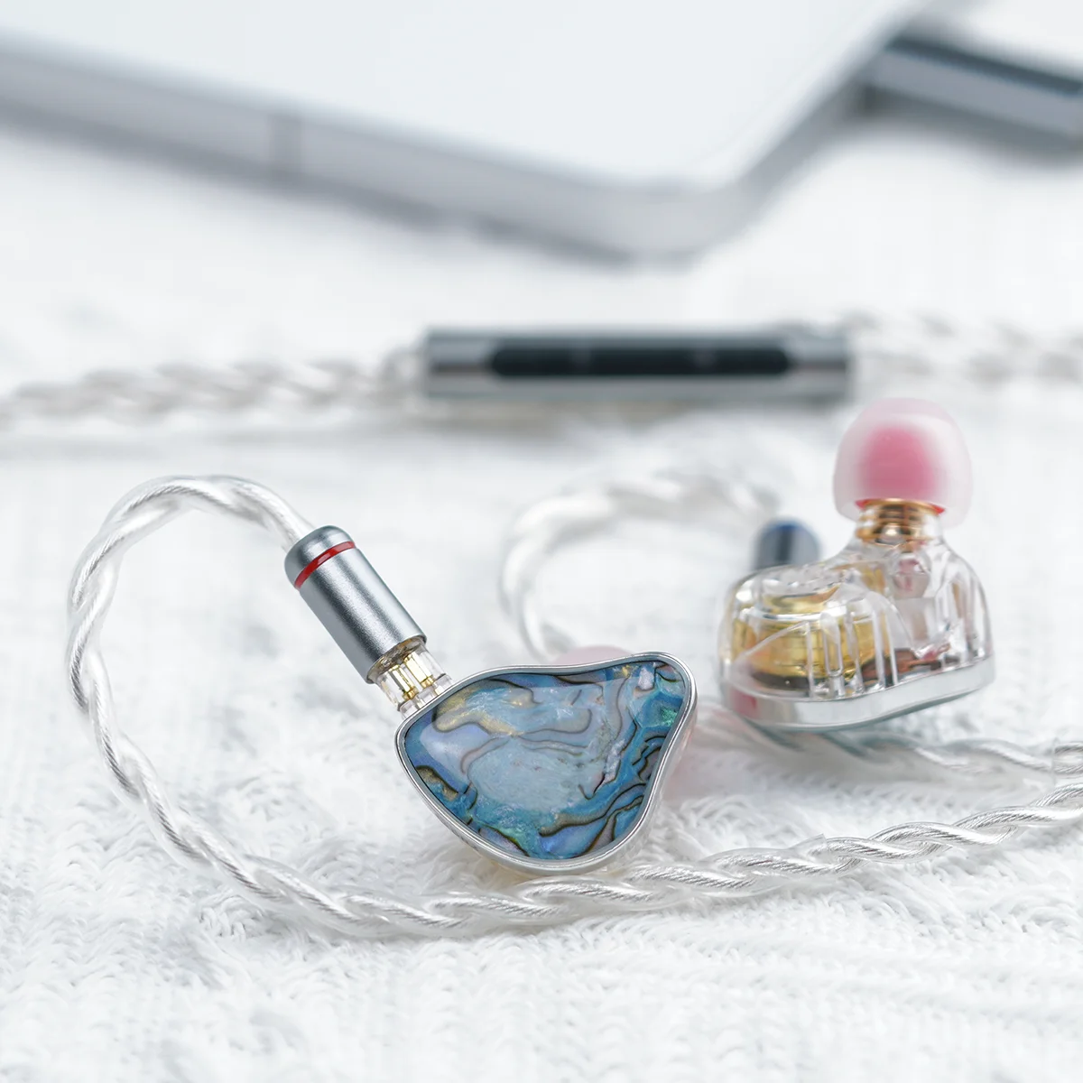 NiceHCK SP4 kabel Earphone CX31993 Chip Decoding 4 helai OFC + perak berlapis OFC dicampur dengan mikrofon 2pin Tipe C untuk mendaki