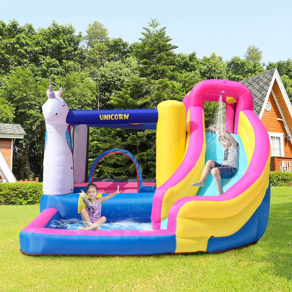 Kids Bouncy Castle Jumping Slide Moon Inflatable Unicorn Bounce House