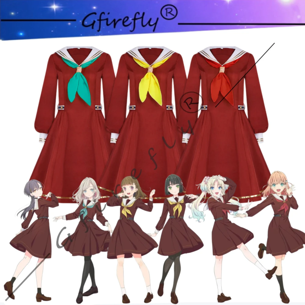 

Love Live! Hasu No Sora Jogakuin Same Style Cosplay Costume Winter Sailor Uniform Long Sleeve Dress Carnival Party Stage Wear