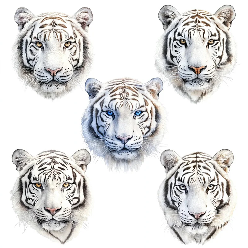 C1111# White Tiger Head Toilet Stickers, Bright Wall for Home, Cabinet, Door,Decoration, Vinyl Car Decals, Art Wallpaper