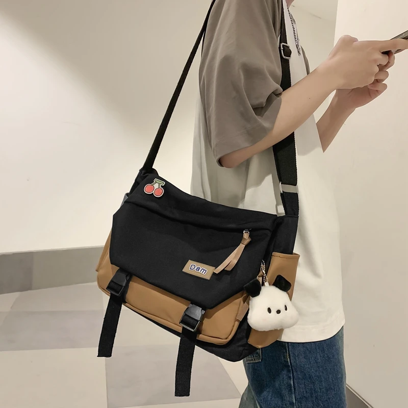 Fashion Buckle Flip Bag For Women 2023 Panelled Japanese Cute Girl Crossbody Bag Large Capacity Student Shoulder Bag Female Bags