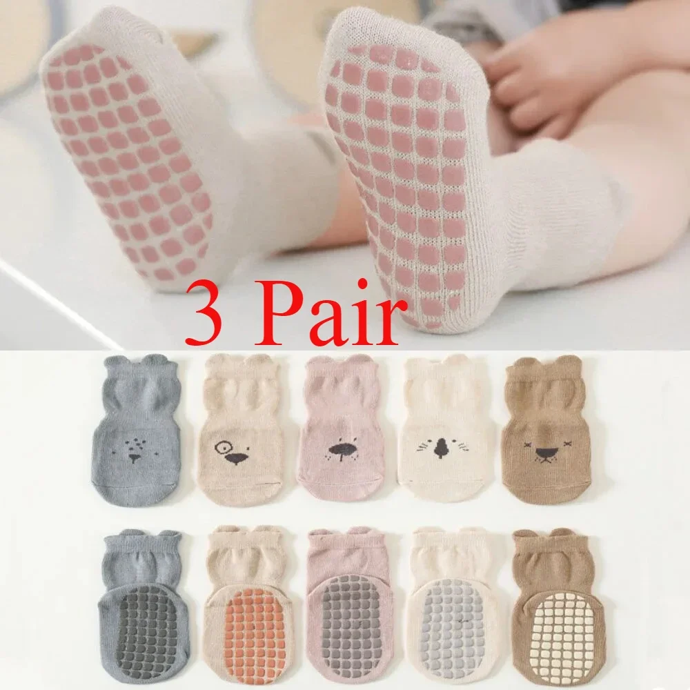 5/3 Pairs kids socks Toddler Non Slip Socks with Grips Baby Socks for Kids Girls Boys Floor Christmas gift