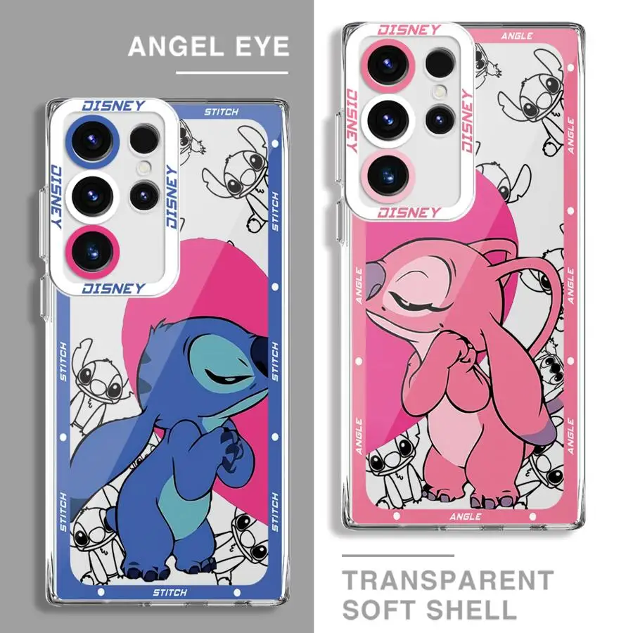 Disney Angel Stitch Lilo Phone Case for Xiaomi Redmi Note 11 Pro 5G 12S 11S 12 13 11 Pro Plus 10S 10 Pro 13 5G 9 9S Clear Cover