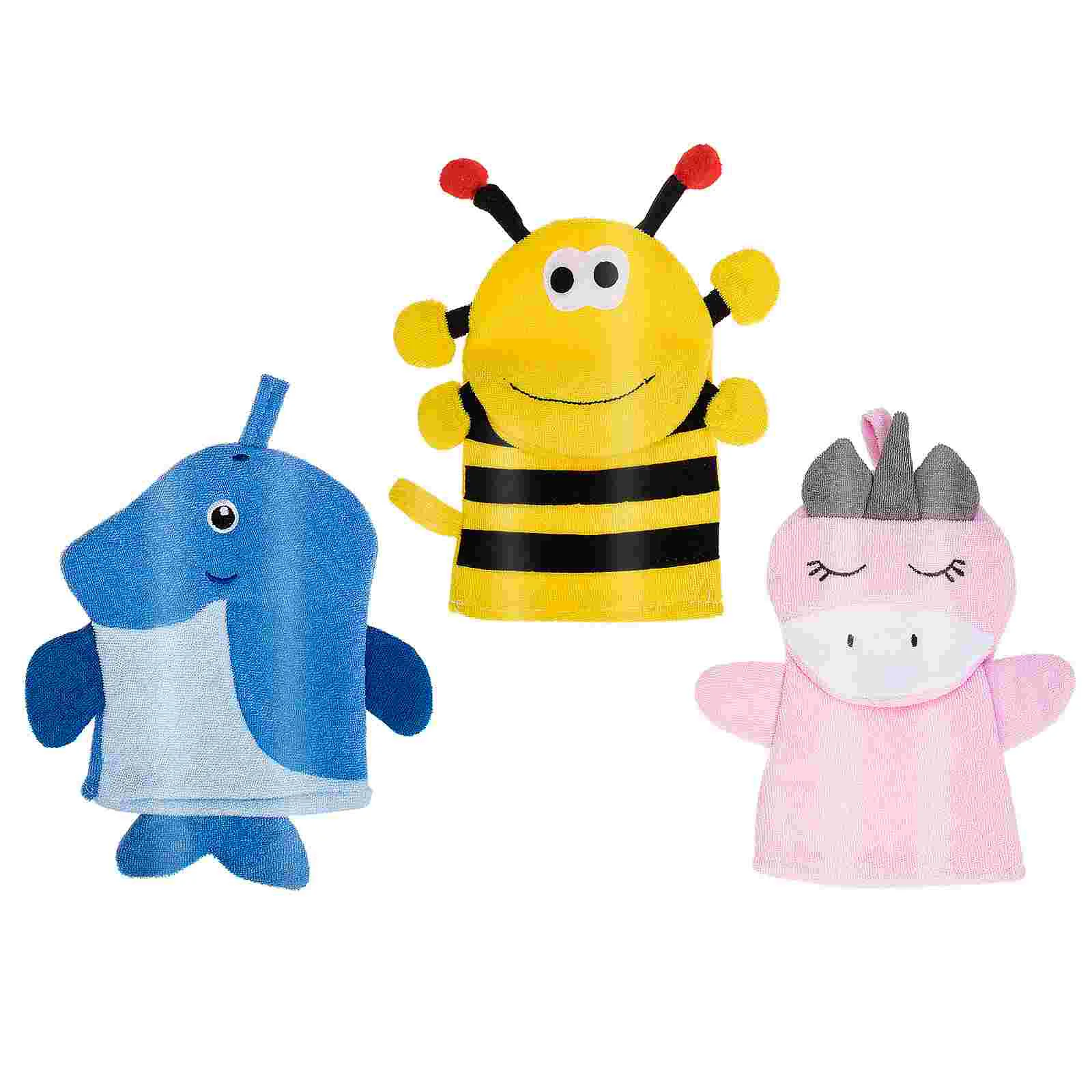 

3 Pcs Children's Bath Wipe Body Scrub Gloves Mitt Shower Back Scrubber for Exfoliating Mitts