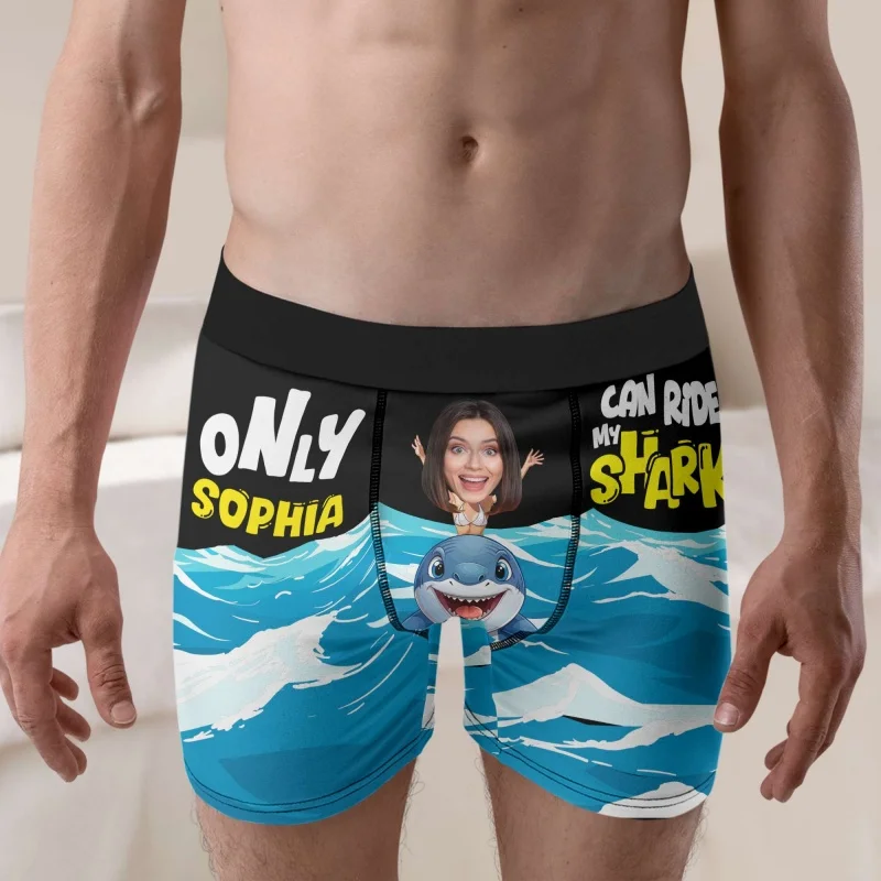 Personalized Boyfriend Gift Men's Boxers, Custom Name & Funny Photo, Valentine's Day & Anniversary Gift