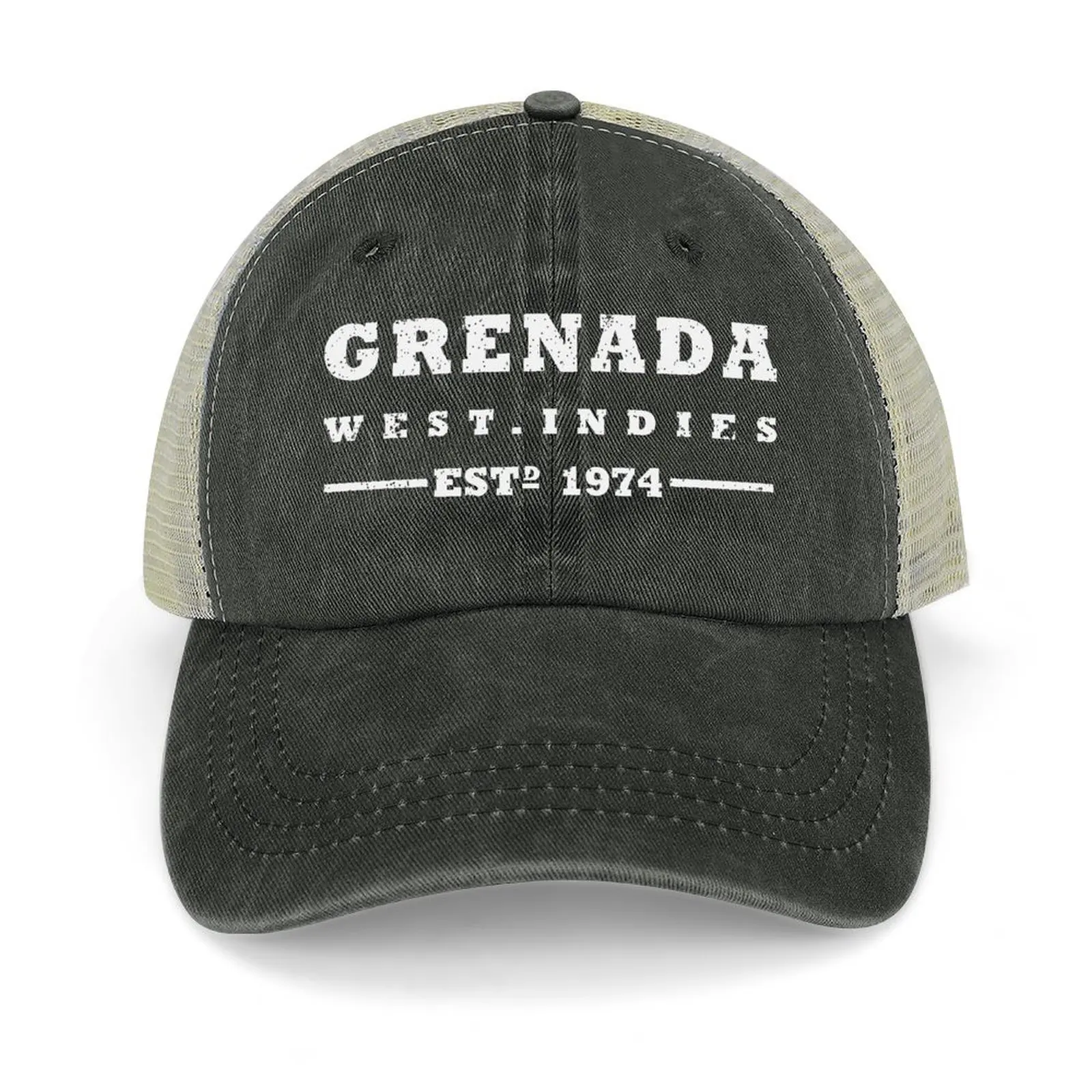 

Grenada - West Indies Estd 1974 Cowboy Hat Fashion Beach Thermal Visor Golf Wear Wild Ball Hat Women's Men's