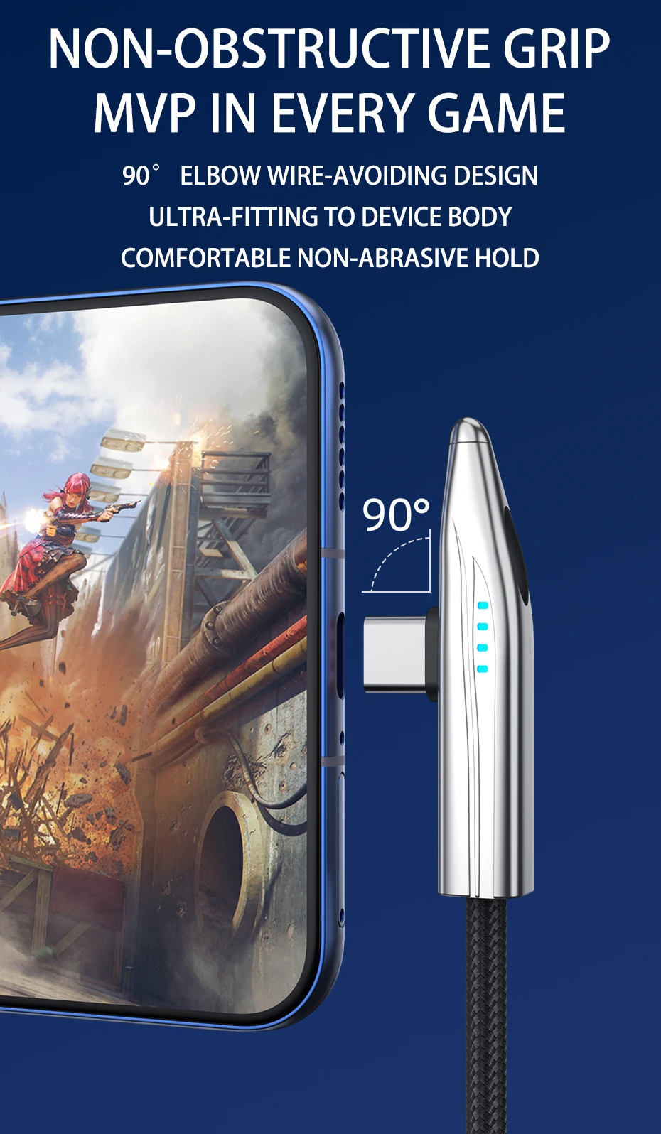NNBILI 3 Stück 65/100/120/240W A-C und C-C Kabel Zugform Schnellladekabel 90 ° Winkel-USB-C-Kabel für Samsung S26 iPhone 18 – Detail 13