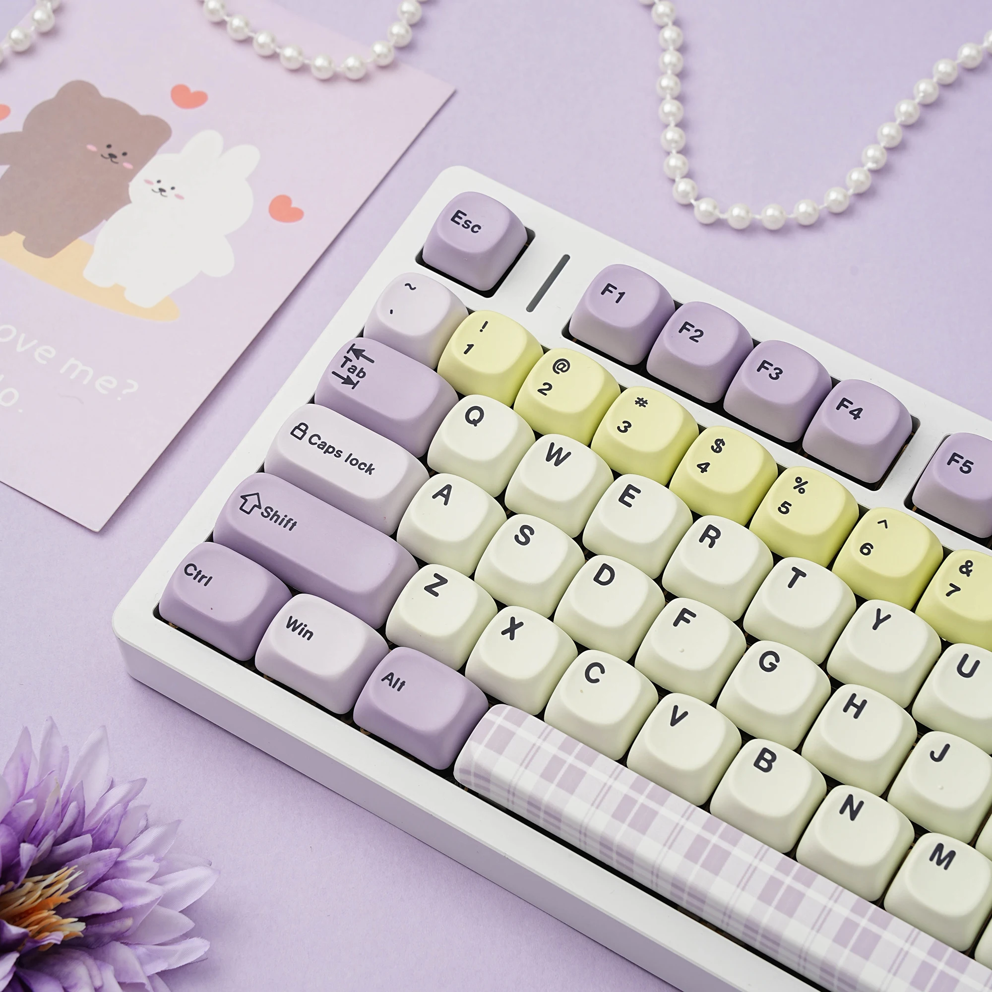 Moa PBT Keycaps 7U Alice Layout Space Keys for Mechanical Keyboards with Russian Korean ISO Spanish German French ABNT2