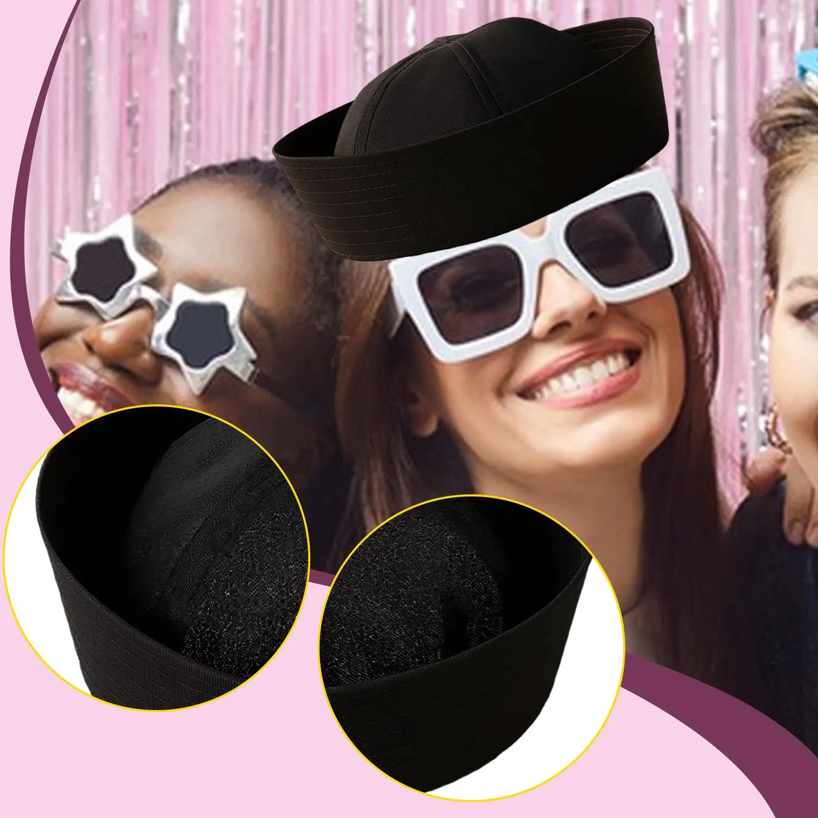 Sailor Hat Eye Catching Elegant Headwear Nautical Yacht Hat Costume Accessory for Theme Party, Fancy Dress, Performance Festival