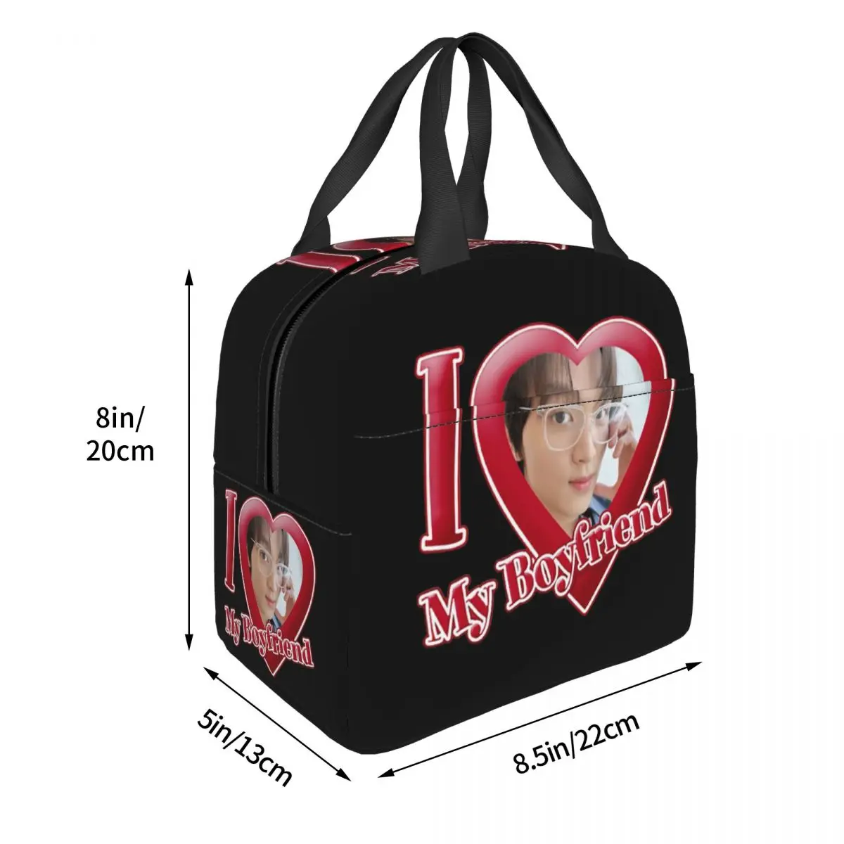 I Love My Boyfriend Lunch Bags Insulated Bento Box Lunch Tote Resuable Picnic Bags Thermal Bag for Woman Girl Office