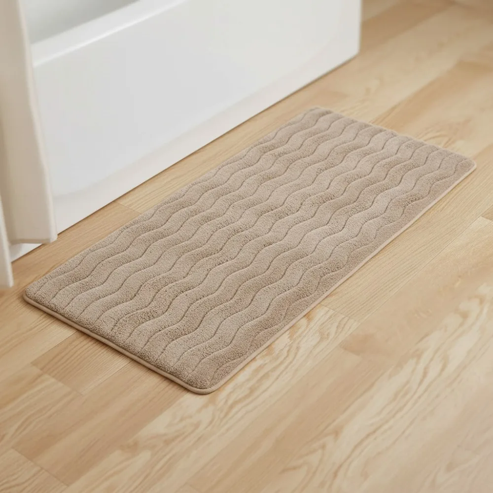 

Oversized Memory Foam Bath Mat - Non-Slip Microfiber Rug for Bathroom, Kitchen & Laundry Room Comfort