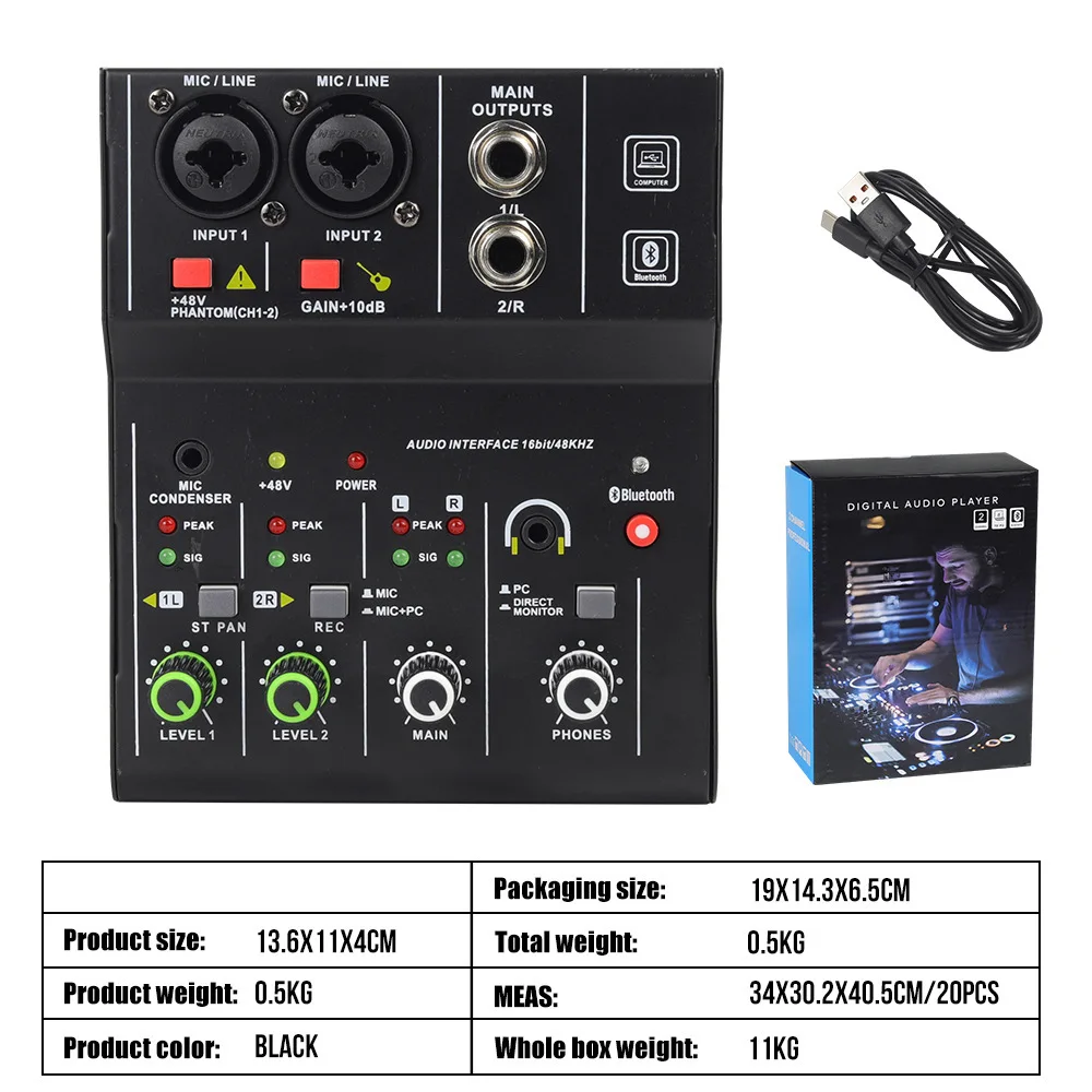 Cross-border 4-6-channel Professional Small-sized Mixing Console Echo Effect Microphones Singing Stage Performances Conferences - view 5