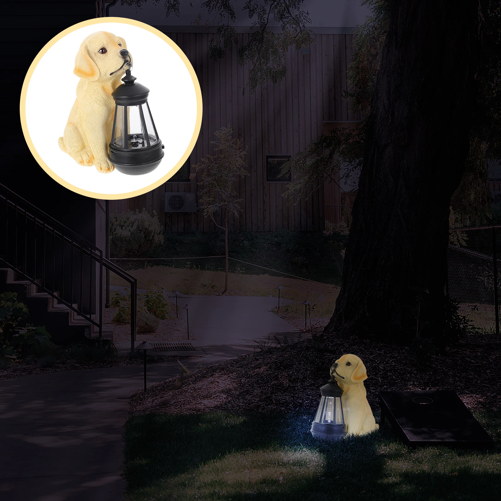 

Dog Resin Lawn Protect Eyes Led Solar Led Decorative Lamp Panel Charging Garden Lawn LED Garden Lamp Lights
