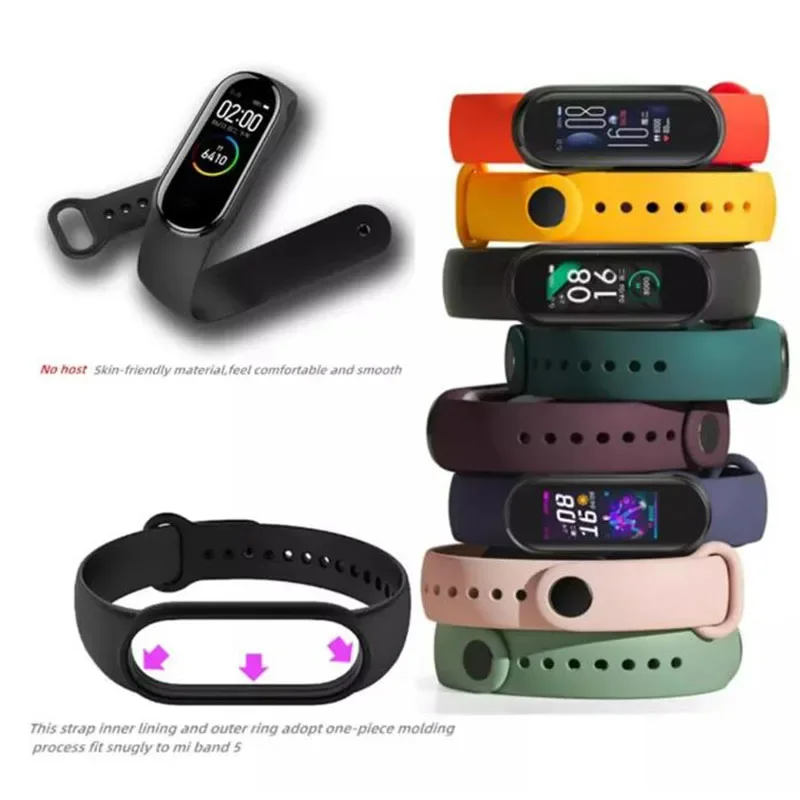 Correa de repuesto de silicona para Mi Band 9 8 7 6 5 4 3 pulsera deportiva de repuesto para Xiaomi Mi Band accesorios de correa de reloj