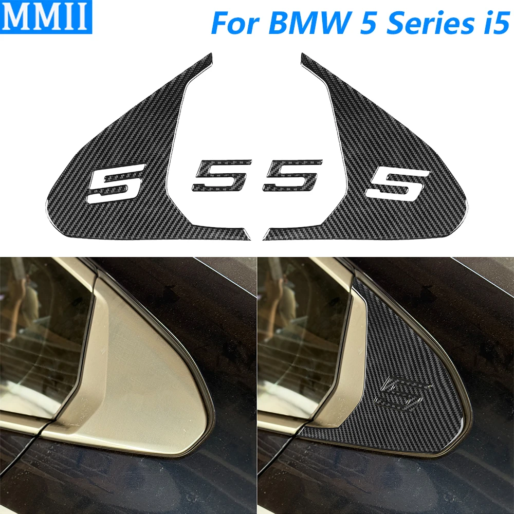 

For BMW 5 Series i5 G60 G68 2024 2025 Carbon Fiber Exterior C-pillar Panel Decorative Cover Car Accessories Decoration Sticker