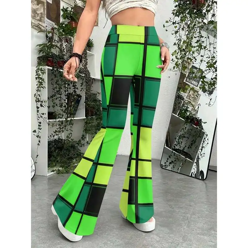 Printed flared pants for teenagers aged 7-16, suitable for daily street wear and suitable for all seasons.