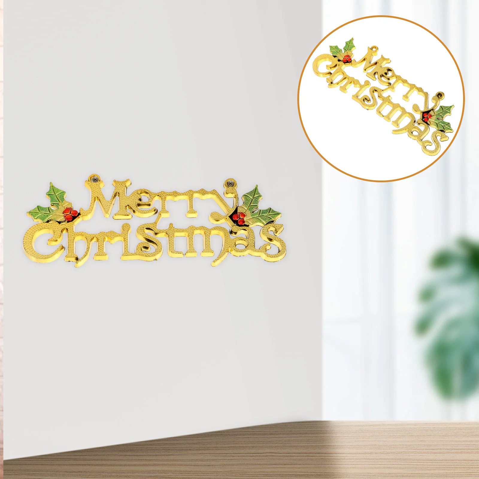 

12Pcs Christmas Door Hanger Decorations Plastic Xmas Pendant with Festive Letter Design for Home Mall Restaurant