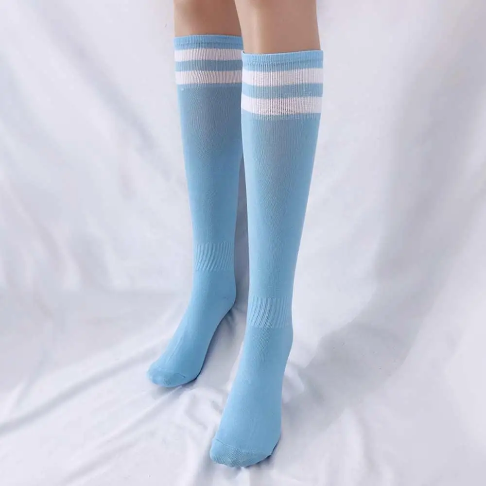 

Cotton Spandex Multicolor Striped Compression Stockings Soccer Over Knee Socks Sports Socks Football Long Socks Sock