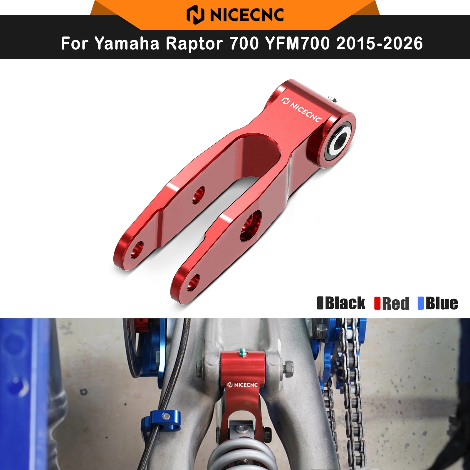 NICECNC For Yamaha Raptor 700 2015-2026 Shock Linkage ATV Rear End Suspension Kit Raptor 700R 2009-2026 Aluminum 1S3-2217A-00-00
