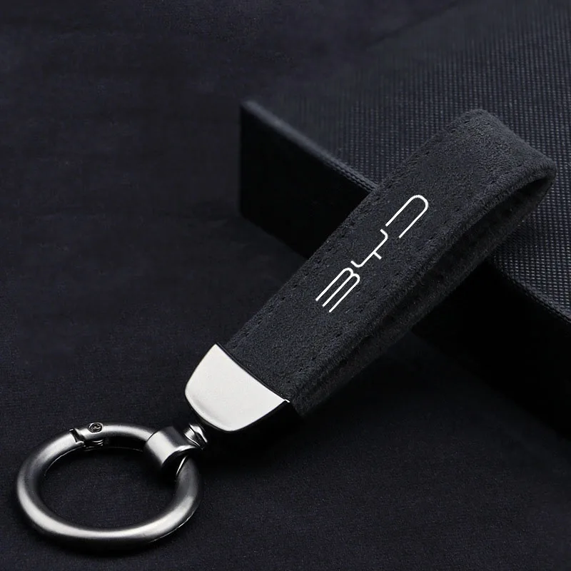 

Car Accessories Suede Leather Car Keychain Car Styling Key Ring For BYD Tang F3 E6 Atto 3 Yuan Plus Song Max F0 G3 I3 Ea1 Dmi